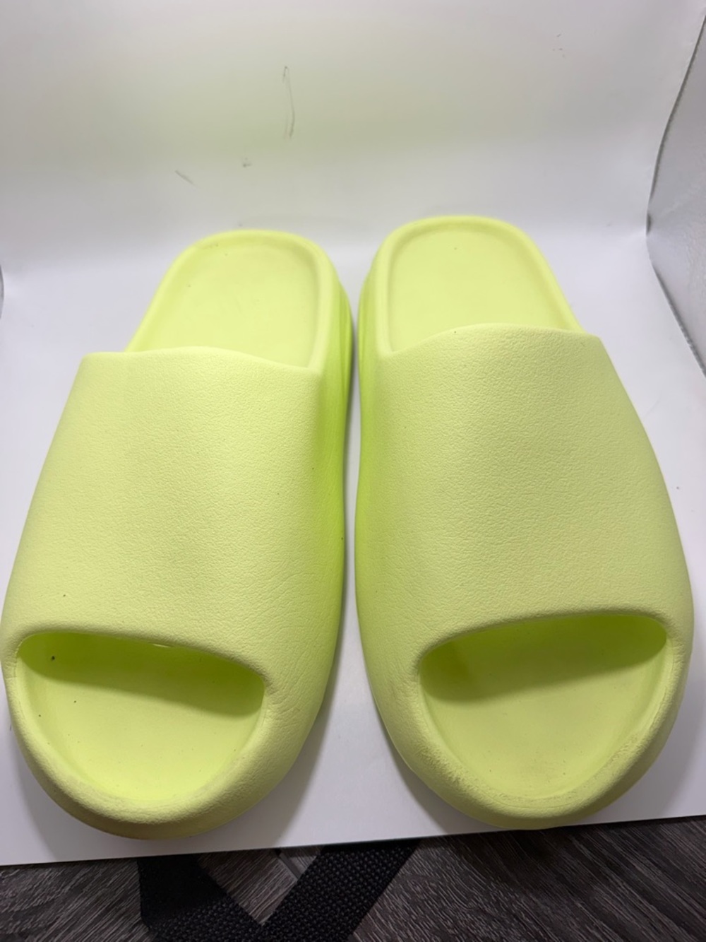 Adidas Yeezy yNeon Yellow Slide Sandals